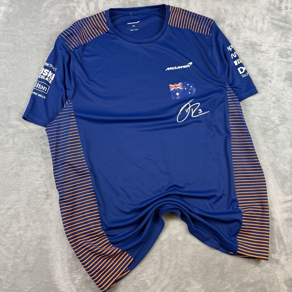 McLaren Ricciardo #3 Formula 1 Racing Shirt XXL Blue Orange F1 Jersey Australia